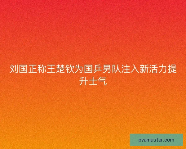 刘国正称王楚钦为国乒男队注入新活力提升士气