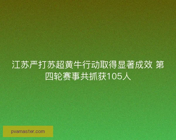 江苏严打苏超黄牛行动取得显著成效 第四轮赛事共抓获105人